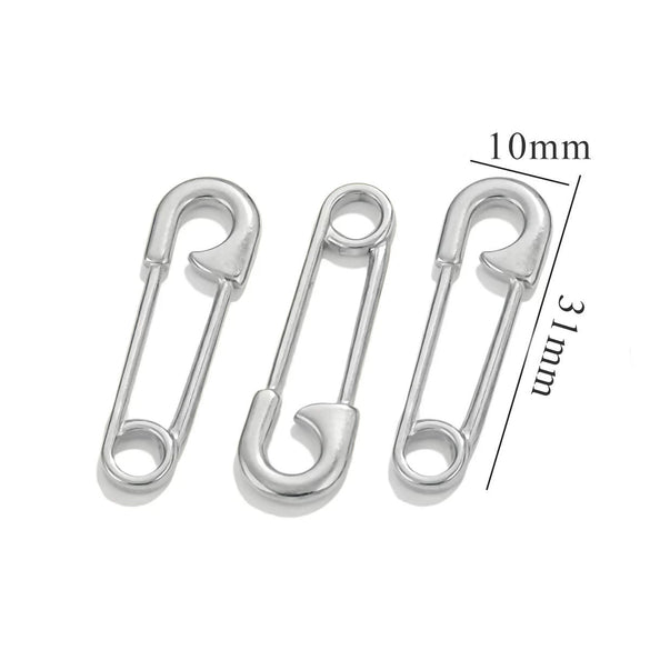 Wholesale Stainless Steel Seamless Paper Clip Connection Punk Pendant For Diy Necklace And Bracelet