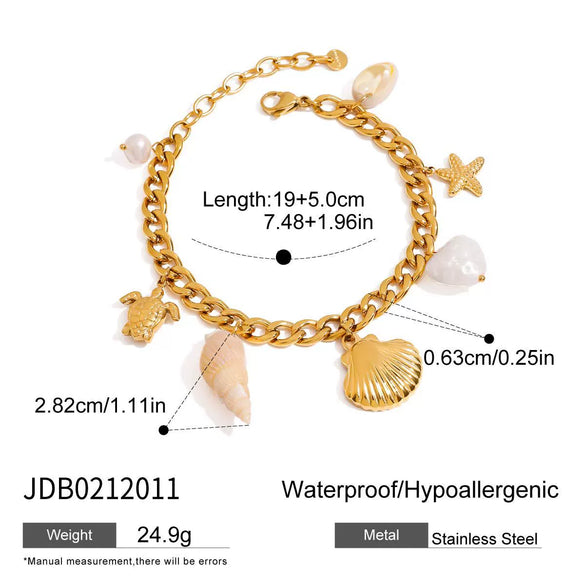 Wholesale Stainless Steel Shell Bracelet With Geometric Design Electroplated For Women Light Luxury High End Sense No Fading