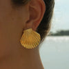 Wholesale Stainless Steel Shell Earrings Light Luxury Style Electroplating For Women
