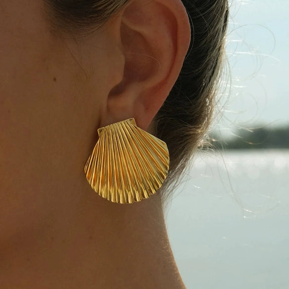 Wholesale Stainless Steel Shell Earrings Light Luxury Style Electroplating For Women