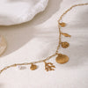 Wholesale Stainless Steel Shell Pearl Coral Fish Necklace With Furnace Vacuum Plating 18K Gold Color Preservation