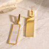Wholesale Stainless Steel Shell Pendant Earrings With Imitation Pearl And Geometric Design Electroplated