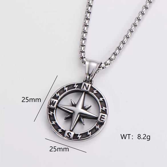 Wholesale Stainless Steel Ship Anchor Cross Truck Pendant Necklace For Men With Geometric Style And Polishing Process