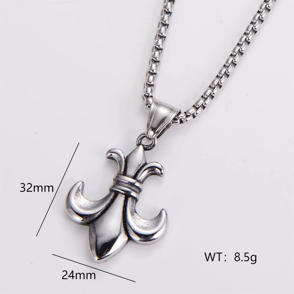 Wholesale Stainless Steel Ship Anchor Cross Truck Pendant Necklace For Men With Geometric Style And Polishing Process
