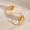 Wholesale Stainless Steel Simple Cshaped Geometric Electroplated Women's Earrings