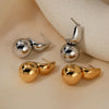 Wholesale Stainless Steel Simple Design Photosensitive Surface Geometric Ball Earrings With Electroplating For Women