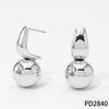Wholesale Stainless Steel Simple Design Photosensitive Surface Geometric Ball Earrings With Electroplating For Women