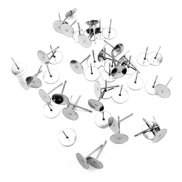 Wholesale Stainless Steel Simple Geometric Electroplated Diy Handmade Antiallergic Ear Needle Accessories
