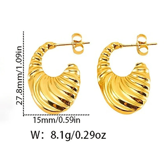 Wholesale Stainless Steel Simple Geometric Ushaped Electroplated Women's Earrings