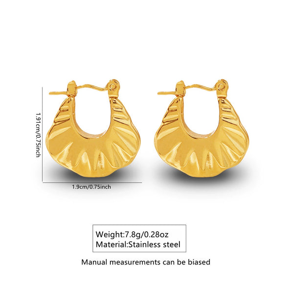 Wholesale Stainless Steel Simple Geometric Ushaped Electroplated Women's Earrings