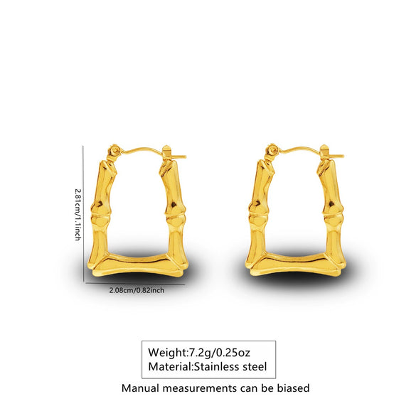 Wholesale Stainless Steel Simple Geometric Ushaped Electroplated Women's Earrings