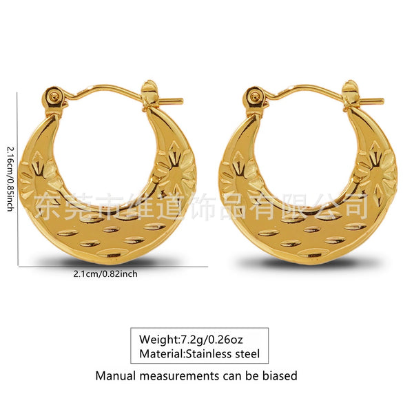 Wholesale Stainless Steel Simple Geometric Ushaped Electroplated Women's Earrings