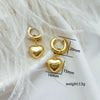 Wholesale Stainless Steel Simple Highend Love Heart Ushape Electroplated Detachable Unisex Earrings