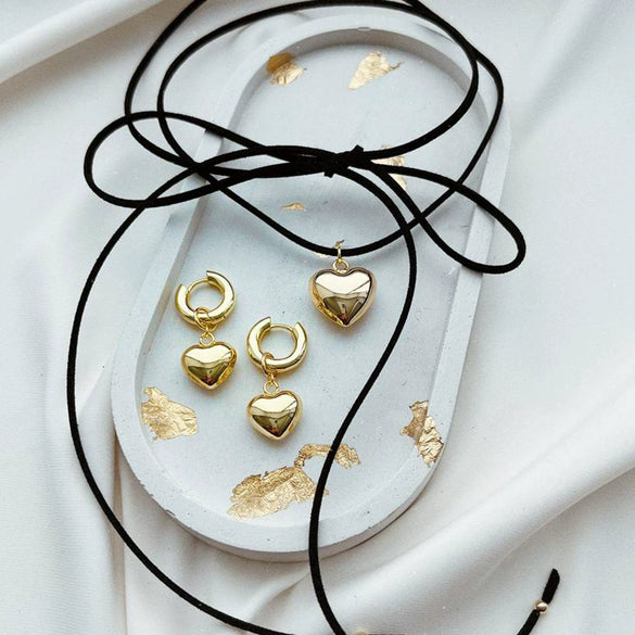 Wholesale Stainless Steel Simple Highend Love Ushape And Heart Pattern Detachable Earrings With Electroplating