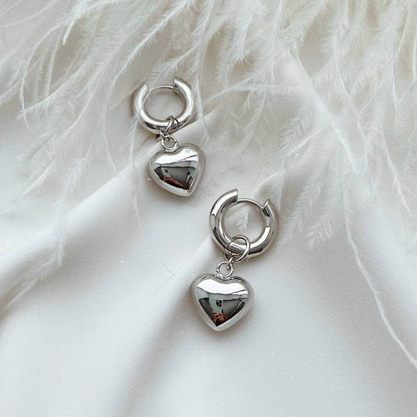 Wholesale Stainless Steel Simple Highend Love Ushape And Heart Pattern Detachable Earrings With Electroplating