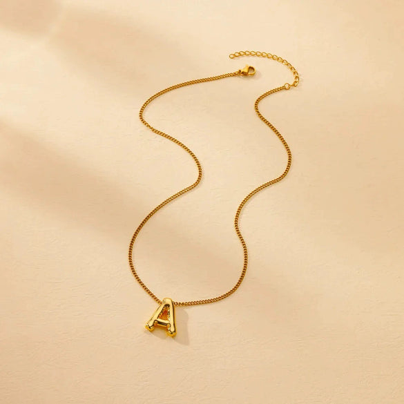 Wholesale Stainless Steel Simple Oshaped Chain Letter Pendant Necklace With Electroplating