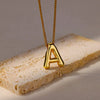 Wholesale Stainless Steel Simple Oshaped Chain Letter Pendant Necklace With Electroplating