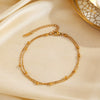 Wholesale Stainless Steel Simple Style Doublelayer Bead Chain Anklet With Letters Numbers Text Pattern For Women