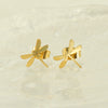 Wholesale 316L Stainless Steel Simple Style Dragonfly Earrings With Electroplating Treatment For Women