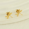 Wholesale 316L Stainless Steel Simple Style Dragonfly Earrings With Electroplating Treatment For Women