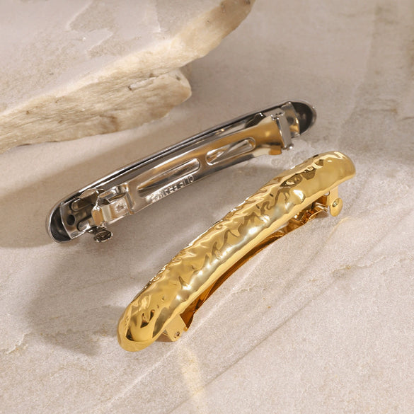 Wholesale Stainless Steel Simple Style Electroplated Spring Clip Hairpin For Women