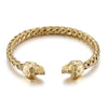 Wholesale Stainless Steel Skull Opening Men's Punk Bracelet With Polishing And Animal Zodiac Pattern