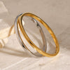 Wholesale Stainless Steel Smooth Buckle Plain Ring Bracelet With Geometric Design And Electroplating