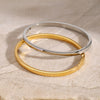 Wholesale Stainless Steel Smooth Buckle Plain Ring Bracelet With Geometric Design And Electroplating