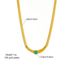 Wholesale Stainless Steel Snake Bone Chain Clavicle Necklace With Blue Turquoise Butterfly Electroplated Accessories Fashion Light Luxury Design For Women