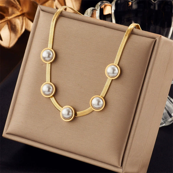 Wholesale Stainless Steel Snake Bone Chain Clavicle Necklace With Blue Turquoise Butterfly Electroplated Accessories Fashion Light Luxury Design For Women