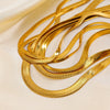 Wholesale Stainless Steel Snake Bone Chain Geometric 18K Gold Plated Titanium Steel Necklace For Women
