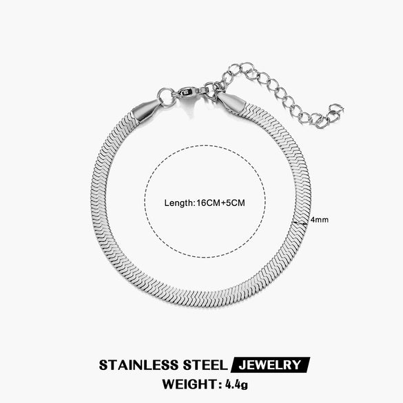 Wholesale Stainless Steel Snake Bone Chain Geometric 18K Gold Plated Titanium Steel Necklace For Women