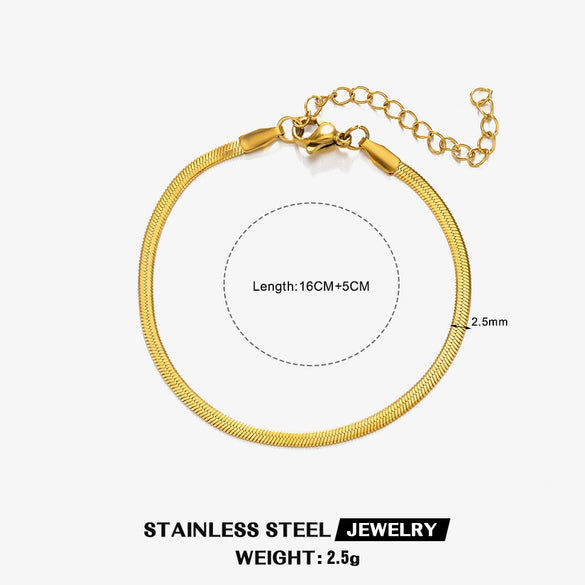 Wholesale Stainless Steel Snake Bone Chain Geometric 18K Gold Plated Titanium Steel Necklace For Women