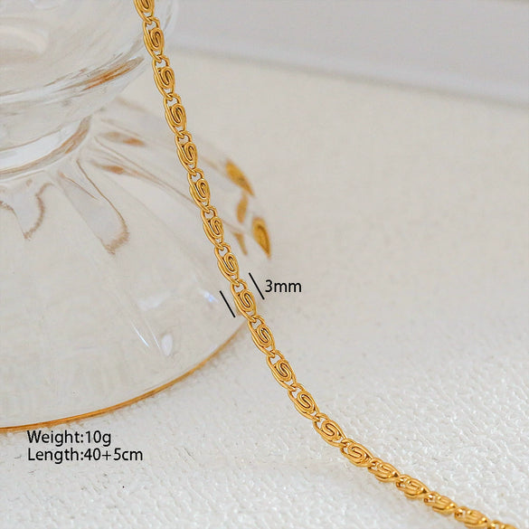 Wholesale Stainless Steel Snake Bone Chain Necklace With Ushape And Cartoon Characters Electroplated Unisex