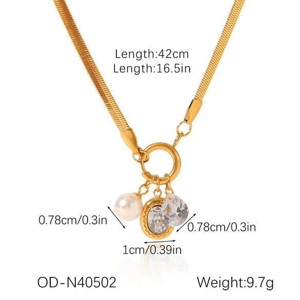 Wholesale Stainless Steel Snake Chain Necklace With Heartshaped Pendant And Pvd Vacuum Plating Inlay For Women