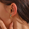 Wholesale Stainless Steel Snake Earrings Retro Animal Style 18K Gold Plated For Women