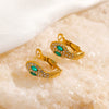 Wholesale Stainless Steel Snake Earrings Retro Animal Style 18K Gold Plated For Women