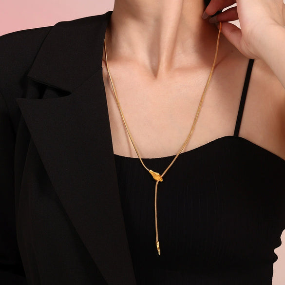 Wholesale 316L Stainless Steel Snake Head Necklace With Geometric Pattern And Electroplating Design Fashion Style For Women