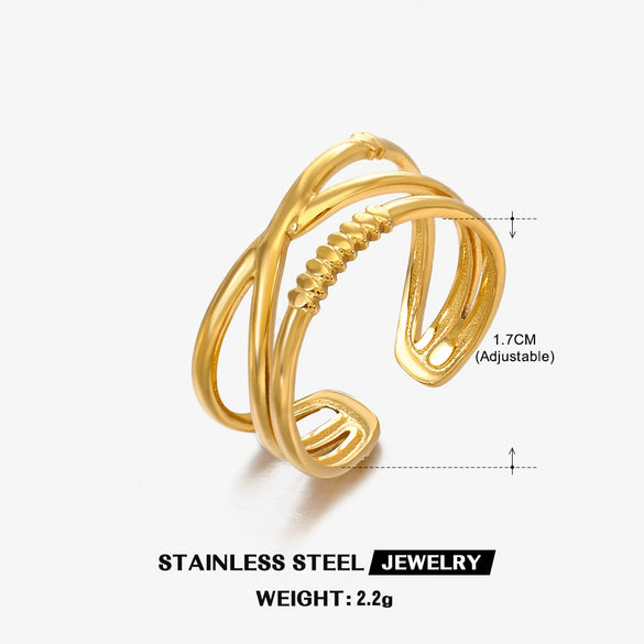 Wholesale Stainless Steel Snake Open Adjustable Ring For Women With Retro Ethnic Style And Electroplating Design