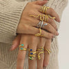 Wholesale Stainless Steel Snake Open Ring With Geometric Pattern Electroplated For Women