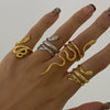Wholesale Stainless Steel Snake Open Ring With Geometric Pattern Electroplated For Women