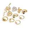 Wholesale Stainless Steel Snake Open Ring With Geometric Pattern Electroplated For Women