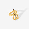Wholesale Stainless Steel Snake Open Ring With Geometric Pattern Electroplated For Women