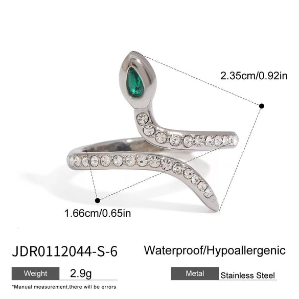 Wholesale Stainless Steel Snake Ring With Geometric Design And Electroplating For Women