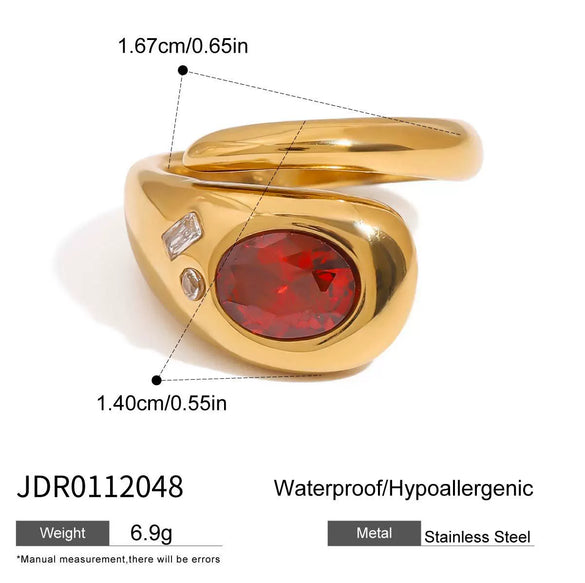 Wholesale Stainless Steel Snake Ring With Geometric Design And Electroplating For Women