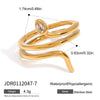 Wholesale Stainless Steel Snake Ring With Geometric Design And Electroplating For Women