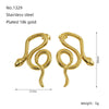 Wholesale 316L Stainless Steel Snakeshaped Earrings 18K Gold Plated Animal Style