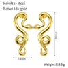 Wholesale 316L Stainless Steel Snakeshaped Earrings 18K Gold Plated Animal Style
