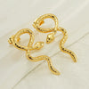 Wholesale 316L Stainless Steel Snakeshaped Earrings 18K Gold Plated Animal Style
