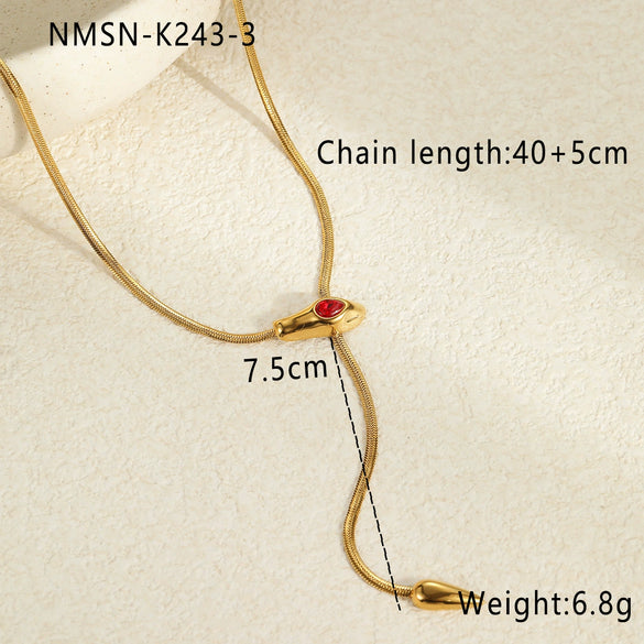 Wholesale Stainless Steel Snakeshaped Geometric Necklace With Electroplating For Women